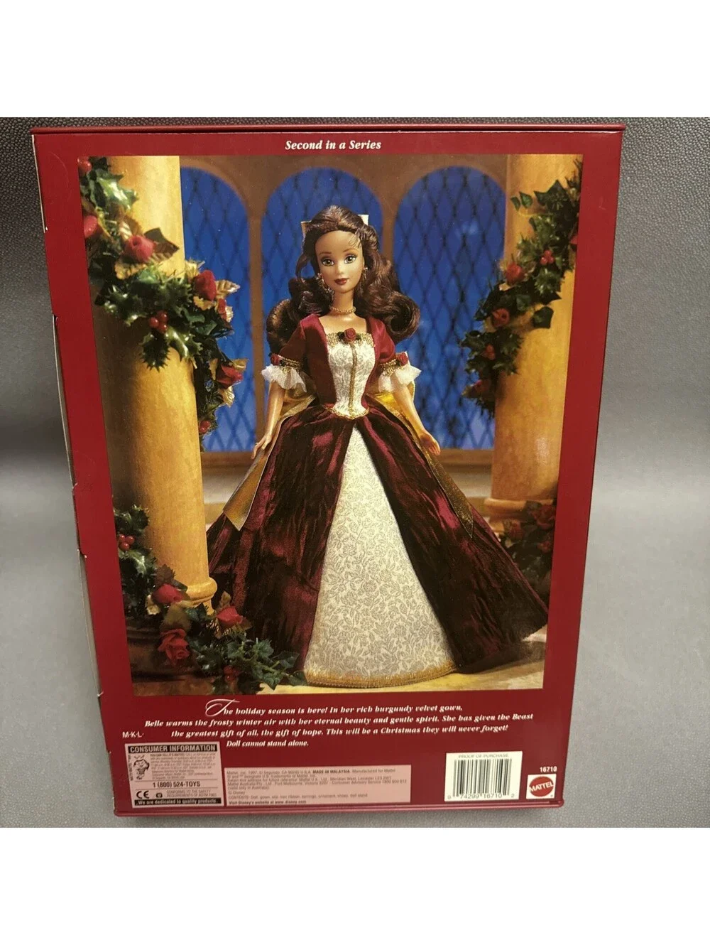 Holiday Princess Belle Disney Beauty & The Beast Enchanted Christmas 1997 Mattel